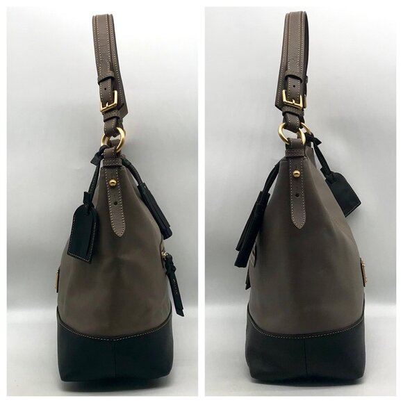 Dooney & Bourke Sophie Two-Toned Pebbled Grain Leather Hobo Bag - Picture 3 of 12